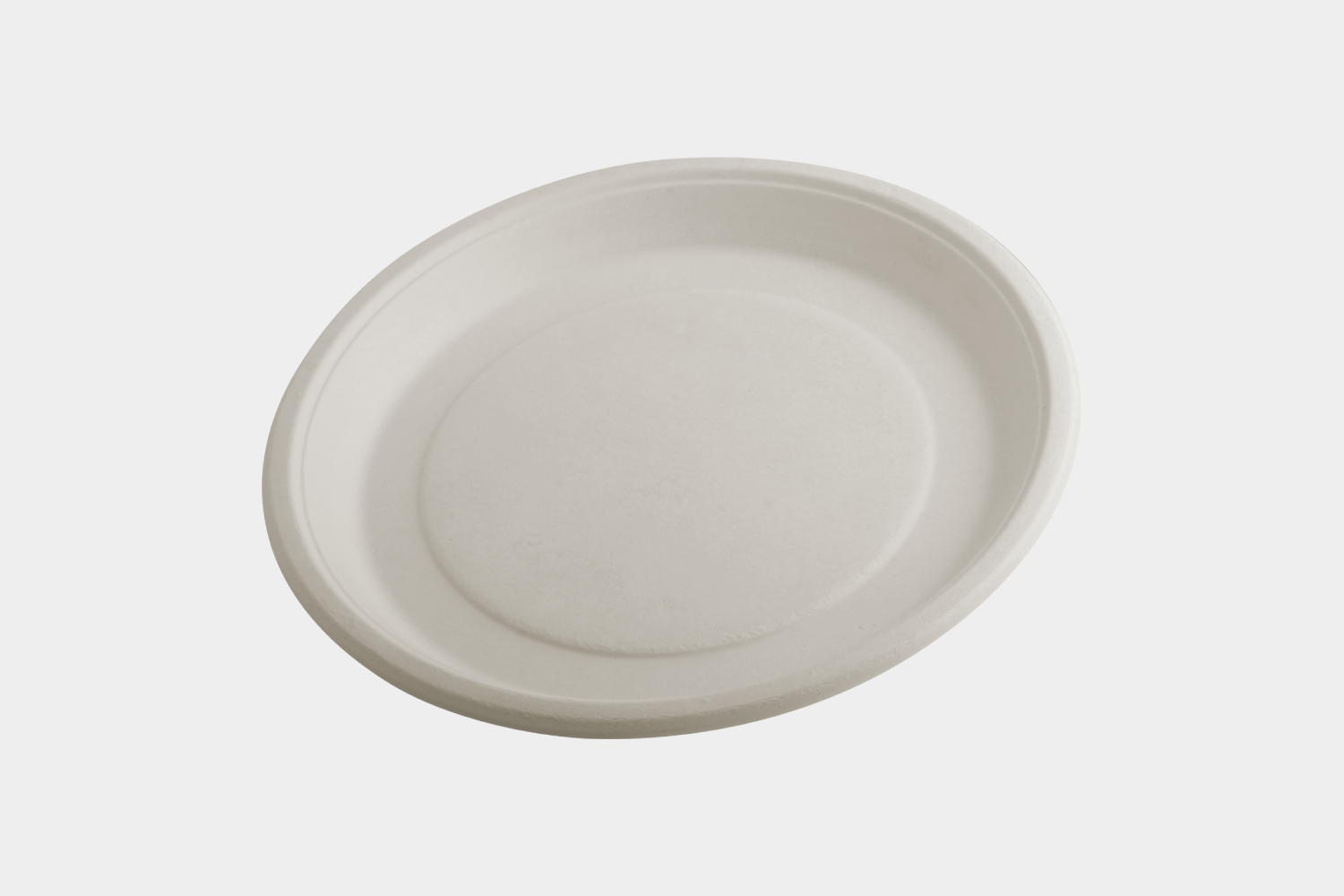 Flat Round Bagasse Plate - Disposable Plates (front View)