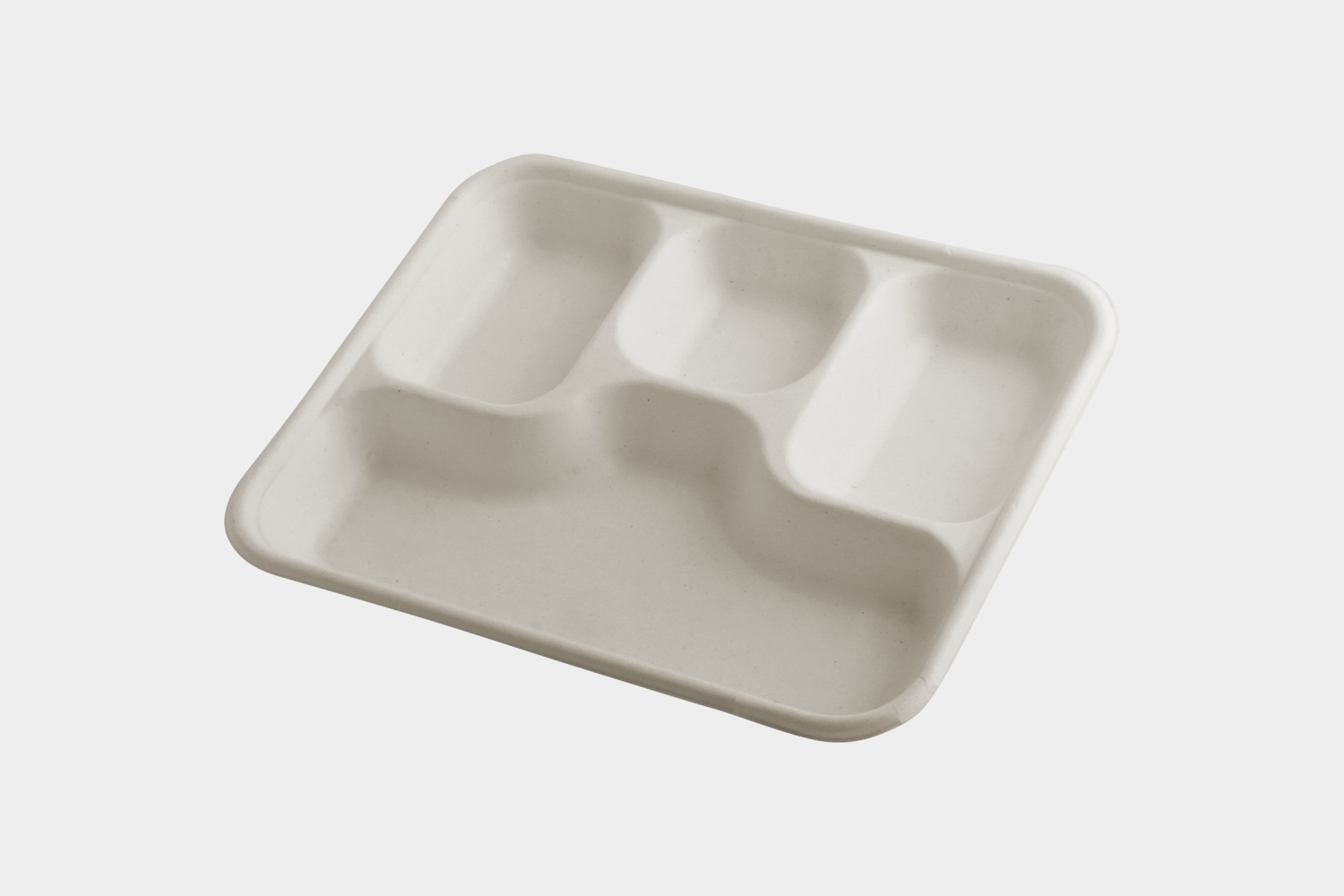 4 section Square Bagasse Plate top view by Ecolates