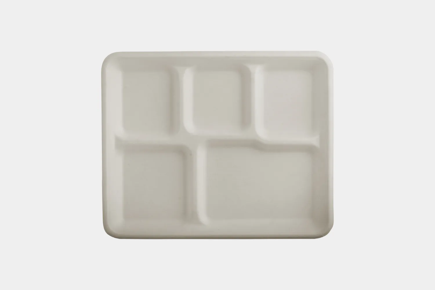 5 Compartment Sugarcane Bagasse Lunch Tray view 3