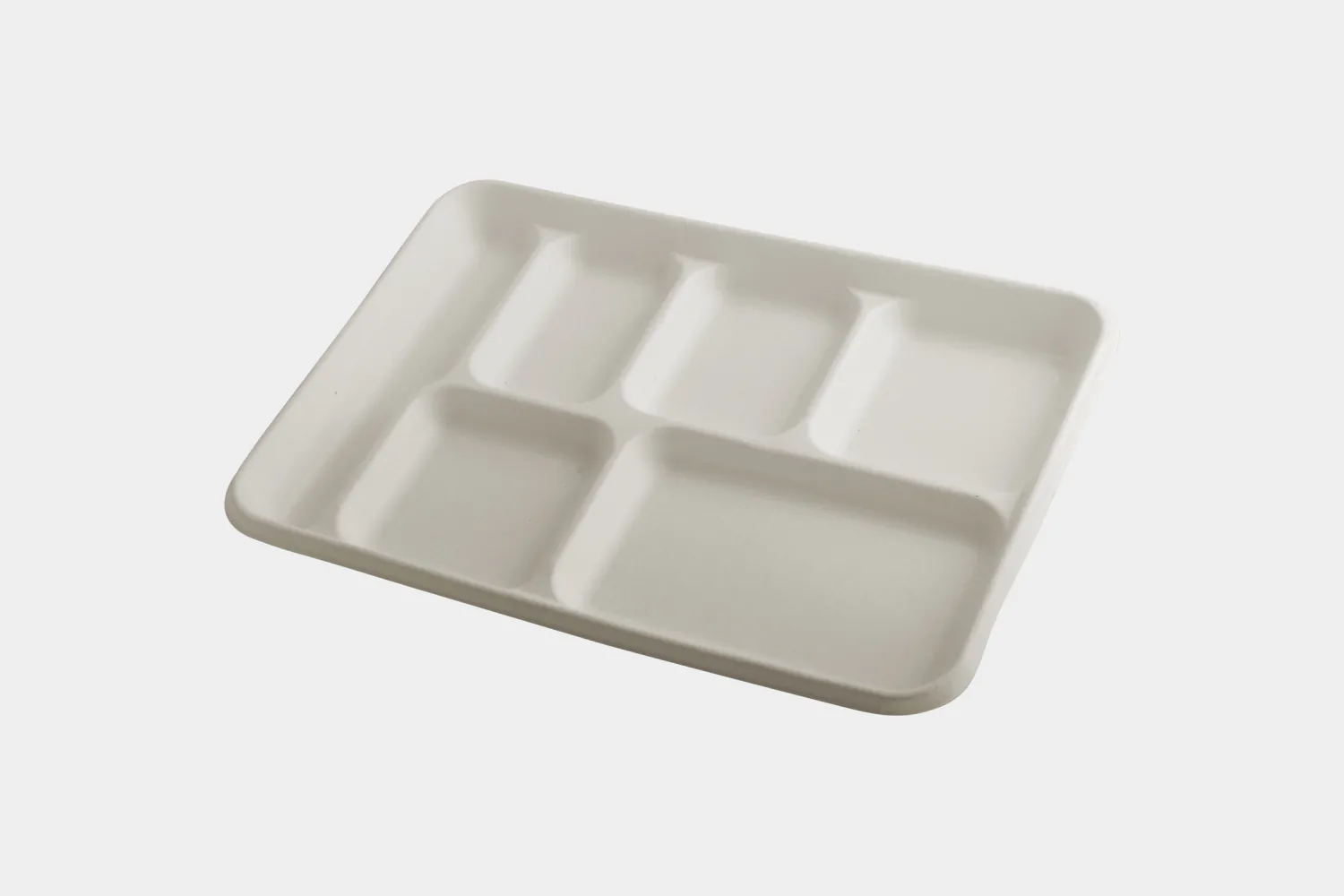 6 Compartment Bagasse Lunch Tray With Utensils Space view 2