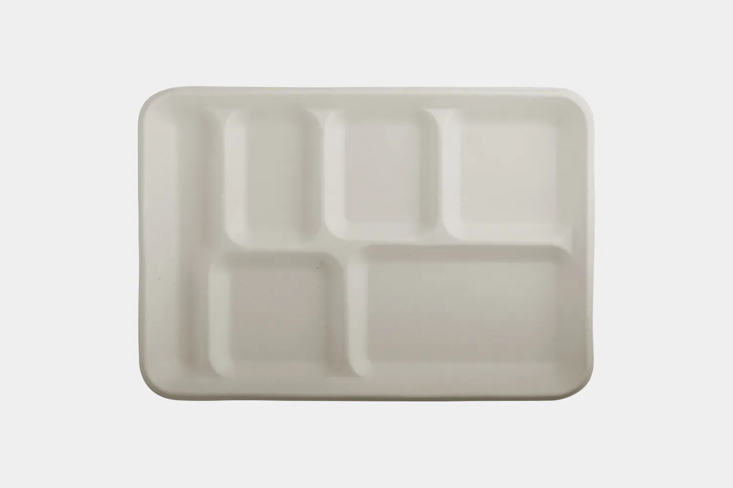 6 Compartment Bagasse Lunch Tray With Utensils Space view 3
