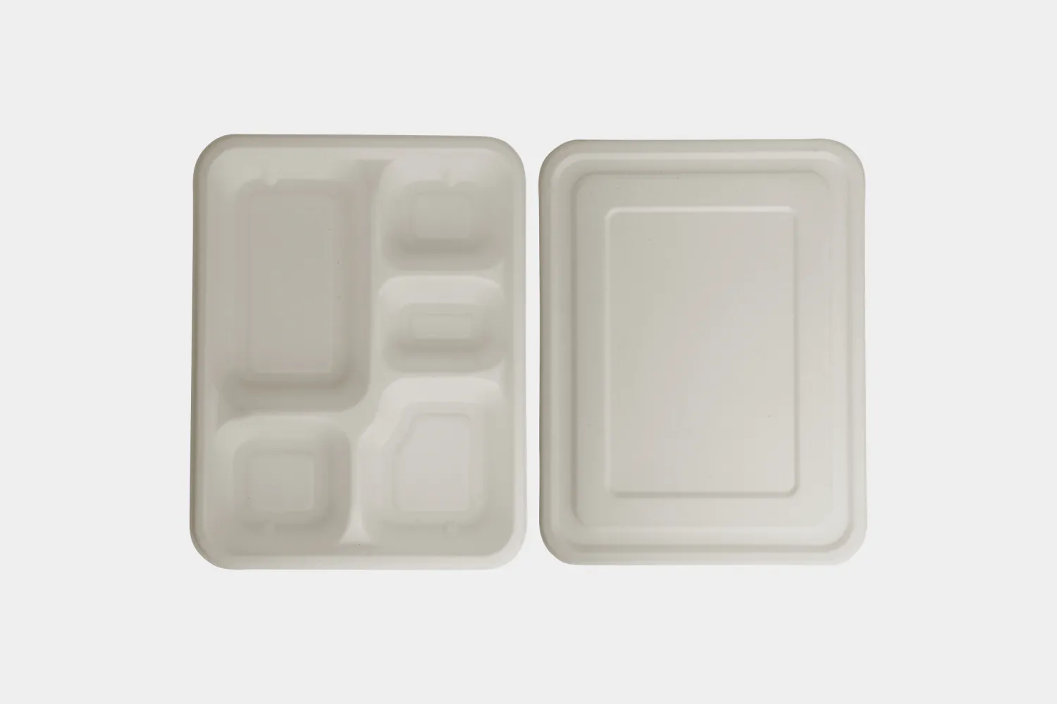 5 Compartment Bagasse Plate with Lid view 3