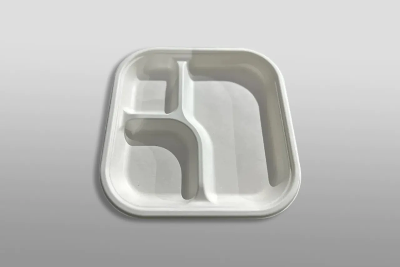 3 compartment square plates